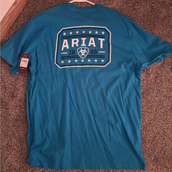 Ariat Blue Short Sleeve Tee with Logo - Picture 1 of 3